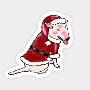 Bull Terrier Dog Santa Sticker